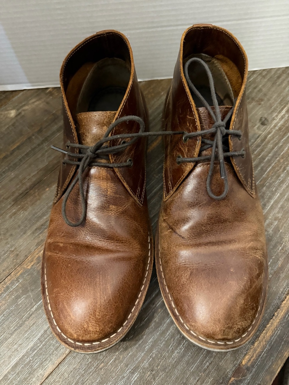 Franco Fortini Men's Brown Leather Chukka Boots